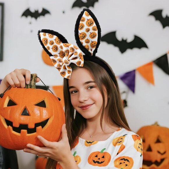 Halloween Hair Accessories Bunny Headbands for Girls Women Kids Pumpkin main image 5